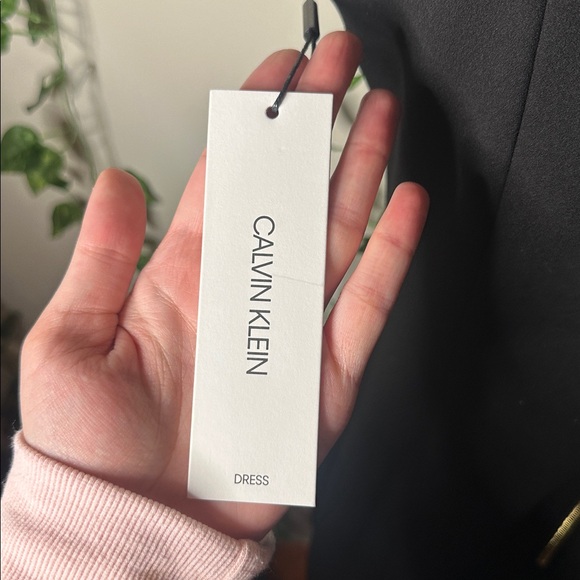 Calvin Klein Faux-Leather-Trim Sheath Dress NWT - Picture 9 of 11